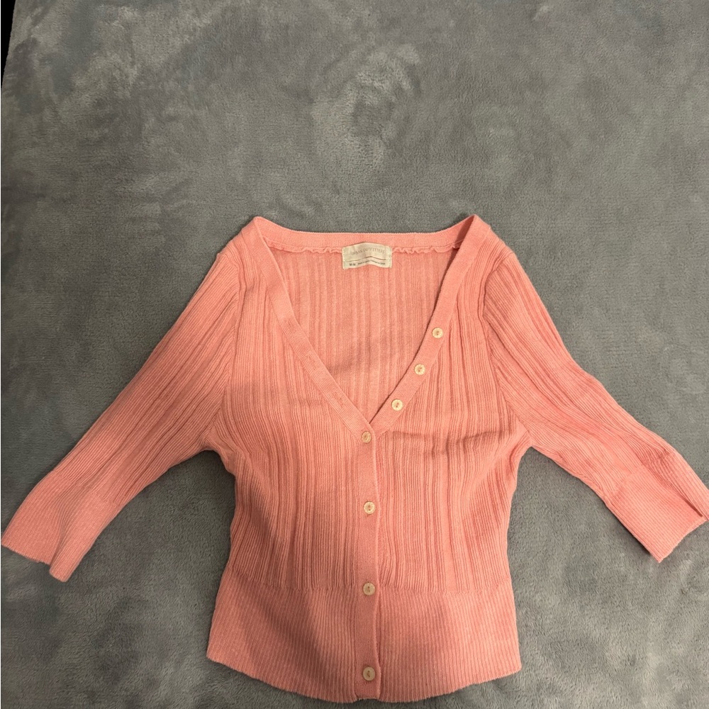 Urban Outfitters Coral Ribbed Knit Top